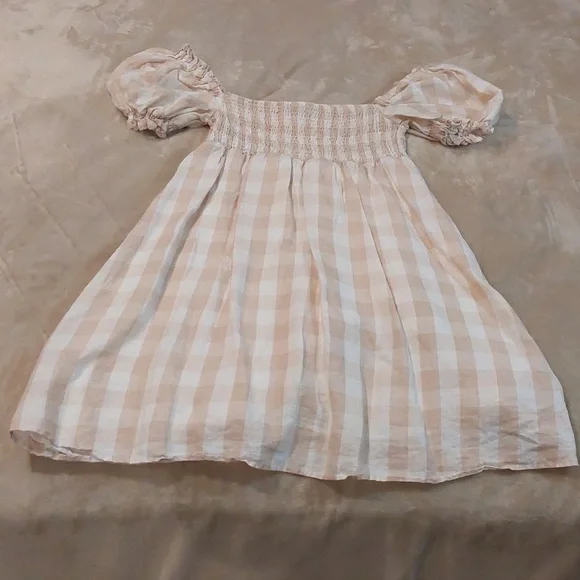 House of Harlow 1960 gingham smocked babydoll mini dress Size L - Picture 12 of 13